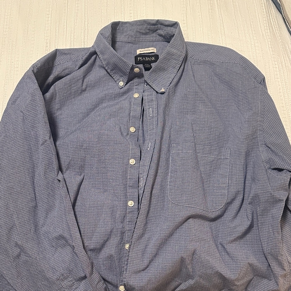 Jos. A. Bank Light Blue Microcheck Button-Down Shirt